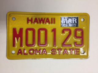 Early 2000s Motorcycle Scooter Moped Hawaii License Plate Very Rare