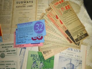 York City Transit Map Time Table Bus subway Rochester ticket Yankees 1953 4