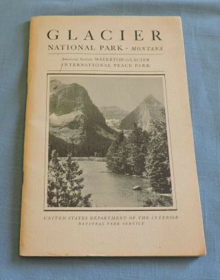 1936 Glacier National Park Souvenir,  Fold - Out Map & Ranger Naturalist Service