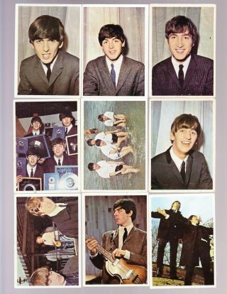 1964 Topps Beatles Color Series Complete 64 Card Set Ex
