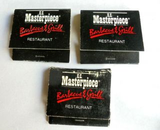 3 Cool Vintage Kc Masterpiece Bbq Restaurant Advertising Matchbook Covers