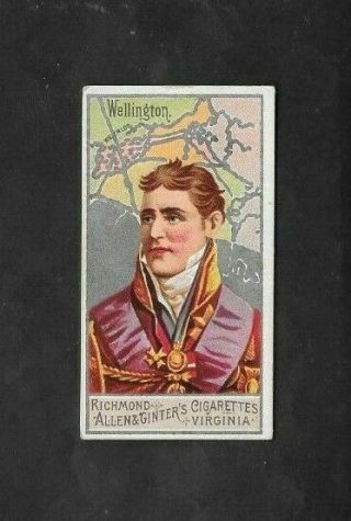Allen & Ginter 1886 Scarce (military) Type Card  Wellington - Great Generals