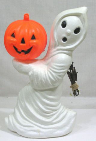 Vintage Halloween Blow Mold Light Ghost Holds Jol 1960s - 70s