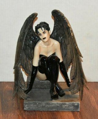 Big Heavy Gothic Statue Winged Angel Vampire Goth Fantasy Dark Woman Girl Wings