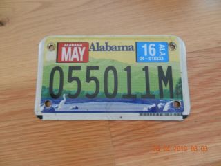 2016 Alabama Motorcycle/moped License Plate 055011m