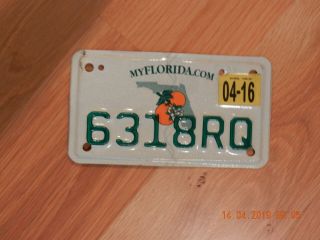 2016 Florida Motorcycle/moped License Plate 6318rq