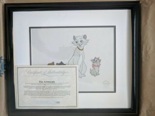 Disney " Duches And Her Kittens " The Aristocats Framed And Matted Sericel