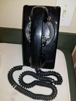 Vintage Black Bell Western Electric 554 A/b Rotary Wall Mount Telephone Apr 1959