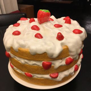 Vintage Strawberry Short Cake Ceramic Cake Stand