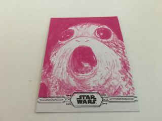 Topps Star Wars Chrome Legacy 2019 Sketch Card Porg Pink 1/1 Matt Steffens