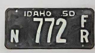 1950 Idaho License Plate Collectible Antique Vintage N 772 Fr