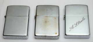 Three (3) Vintage c1950 Zippo Lighter Cases Only,  No Inserts. 2