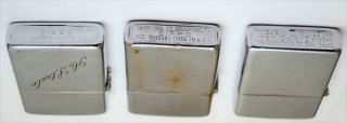 Three (3) Vintage c1950 Zippo Lighter Cases Only,  No Inserts. 3