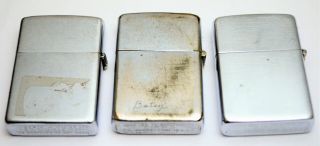 Three (3) Vintage c1950 Zippo Lighter Cases Only,  No Inserts. 4