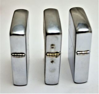 Three (3) Vintage c1950 Zippo Lighter Cases Only,  No Inserts. 5