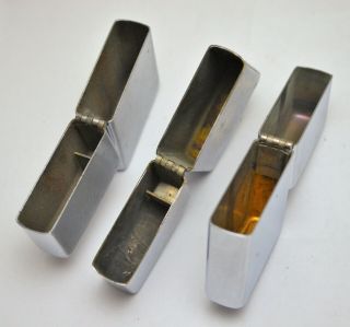 Three (3) Vintage c1950 Zippo Lighter Cases Only,  No Inserts. 6