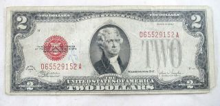 Series 1928 A Red Seal 2 Dollar Bill 1928 F Paper Money United States