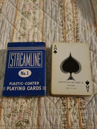 Box Vintage Arrco Streamline Playing Cards Wwii Era