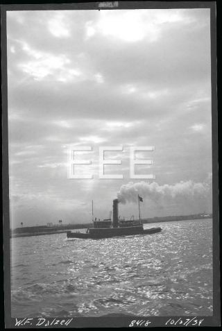 1934 W.  F.  Dalzell Tug Boat Ship Old York City Nyc Sperr Photo Negative U216