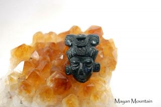 Flash Sale: Mayan Face Carving Guatemalan Jadeite Jade Warrior Pendant Maya F
