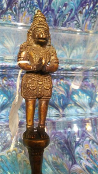 Havan Vedic Spoon Hanuman Figurine Hindu Figural Candle Snuffer Bronze Finish 2