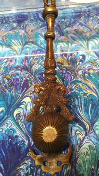 Havan Vedic Spoon Hanuman Figurine Hindu Figural Candle Snuffer Bronze Finish 7