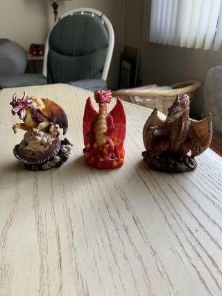 Three Dragon Figurines