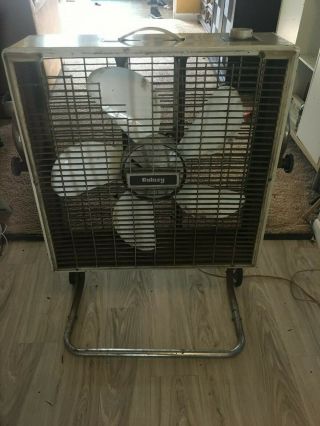 Vintage Galaxy 2 Speed Box Fan With Stand