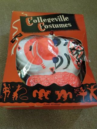 Vintage Childs Collegeville Clown Halloween Costume And Mask Rare