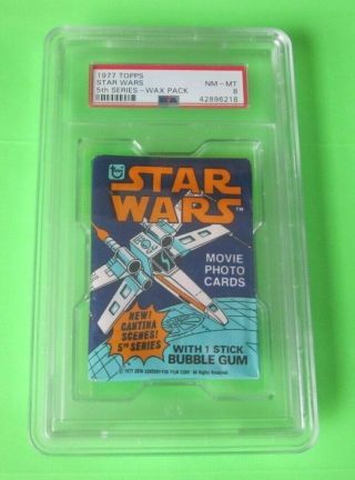 1977 Topps Star Wars 5th Series Wax Pack Psa 8 Nm - Mt 6218