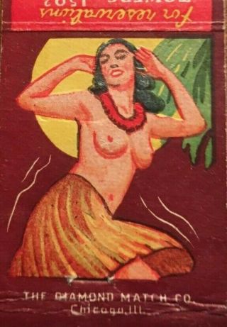 Matchbook Cover South Seas Lincolnwood,  Il Island Girlie Feelie Unstruck