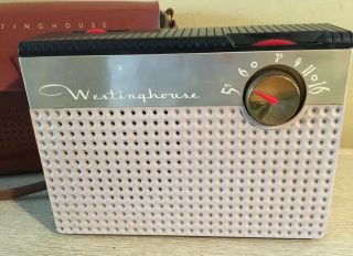 Vintage Westinghouse Portable Tube Radio Model H - 563p4a,  W/leather Case,  Parts
