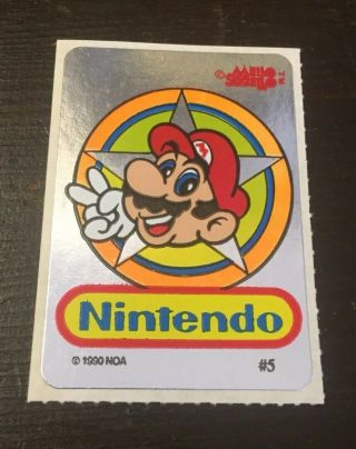 Vtg 1990 Mello Smello Nintendo Mario Bros.  Shiny Metallic Sticker Rare
