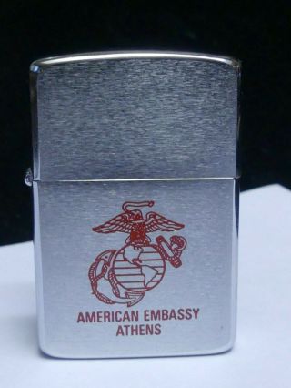 American Embassy Athens Us Marine Corps Zippo Lighter