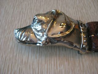 STERLING SILVER DOG HEAD BELT BUCKLE HAND CRAFTED FINE DETAIL SIGNED 3