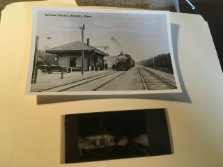 Vintage Photo & Negative Haven Greenbush Line Railroad Station Scituate Ma