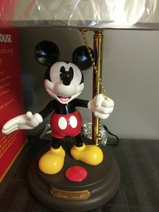 Mickey Mouse Animated Talking Lamp with Lamp Shade GREAT with Box 4