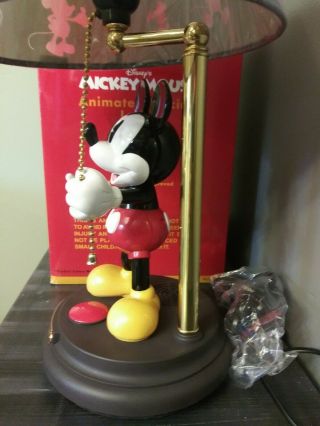 Mickey Mouse Animated Talking Lamp with Lamp Shade GREAT with Box 6