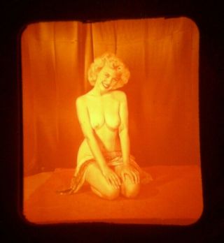 Blonde Model - Pinup Stereoview Realist Slide - Vintage/girl/nude/3d/photo/risque