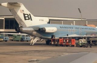 Braniff International Boeing 727 Blue Pastel C/s N7286 1971 - 35mm Slide