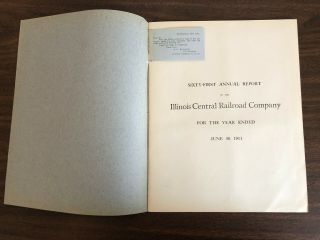 1911 61st Annual Report of the Illinois Central Railroad Company Fold - Out Map 3