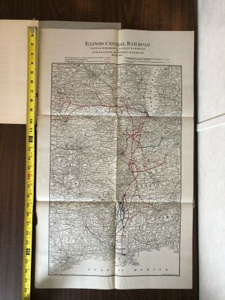 1911 61st Annual Report of the Illinois Central Railroad Company Fold - Out Map 5