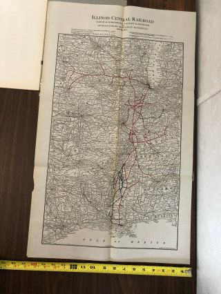 1911 61st Annual Report of the Illinois Central Railroad Company Fold - Out Map 6