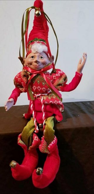 Christmas Decoration Figurines 20 Inches Posable Elf Raz Imports Vintage 1991