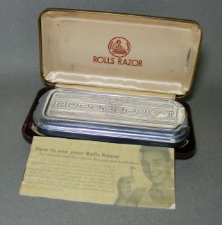 Vintage Rolls Razor England W/ Case And Instructions