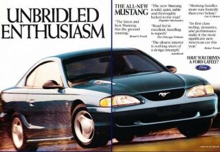 1994 Ford Mustang Gt 2 - Page Advertisement Print Art Car Ad K70