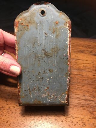Vintage Tin Metal Wall Mount Match Box Stick Matches Holder Chippy Paint Rust 4
