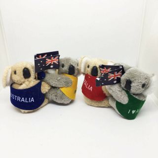 Souvenir Australia Koala Plush Flag Clip On “i Love Australia” Squeeze Together