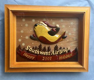 Southwest Airlines Collectible,  Rare Find,  Tj Luv Airplane Christmas Shadow Box