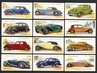 Cigarette Cards.  John Player Tobacco.  Motor Cars 2nd Series.  (set).  (1936).